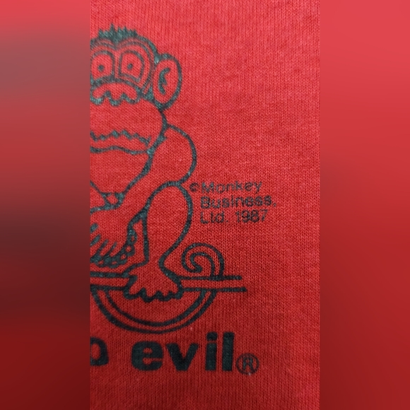 Vintage Super RARE 80s Monkey Business Spread No Evil T-Shirt 🐵 - Picture 8 of 8